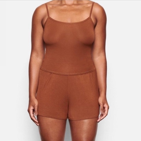 SKIMS SLEEP SHORTS IN COPPER SIZE XL STRETCHY SOFT LOUNGE SHORTS - Picture 2 of 8